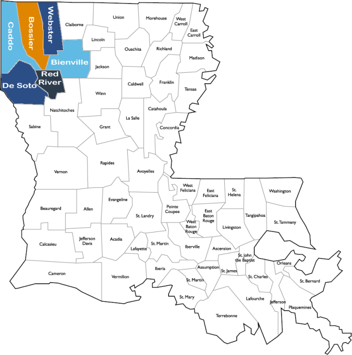 Current Areas of Operation in Louisiana