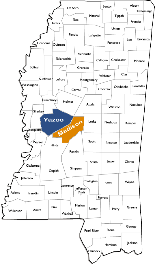 Current Areas of Operation in Mississippi
