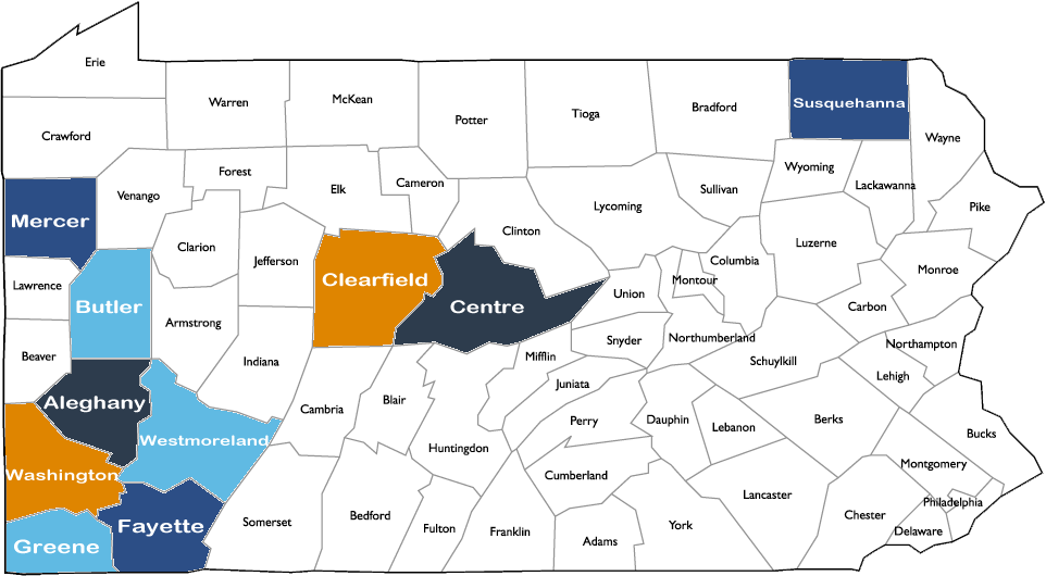 Current Areas of Operation in Pennsylvania
